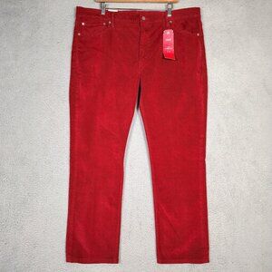 Levi's 511 Pants Mens 42x30 Red Corduroy 2-Way Comfort Stretch Slim Straight NWT